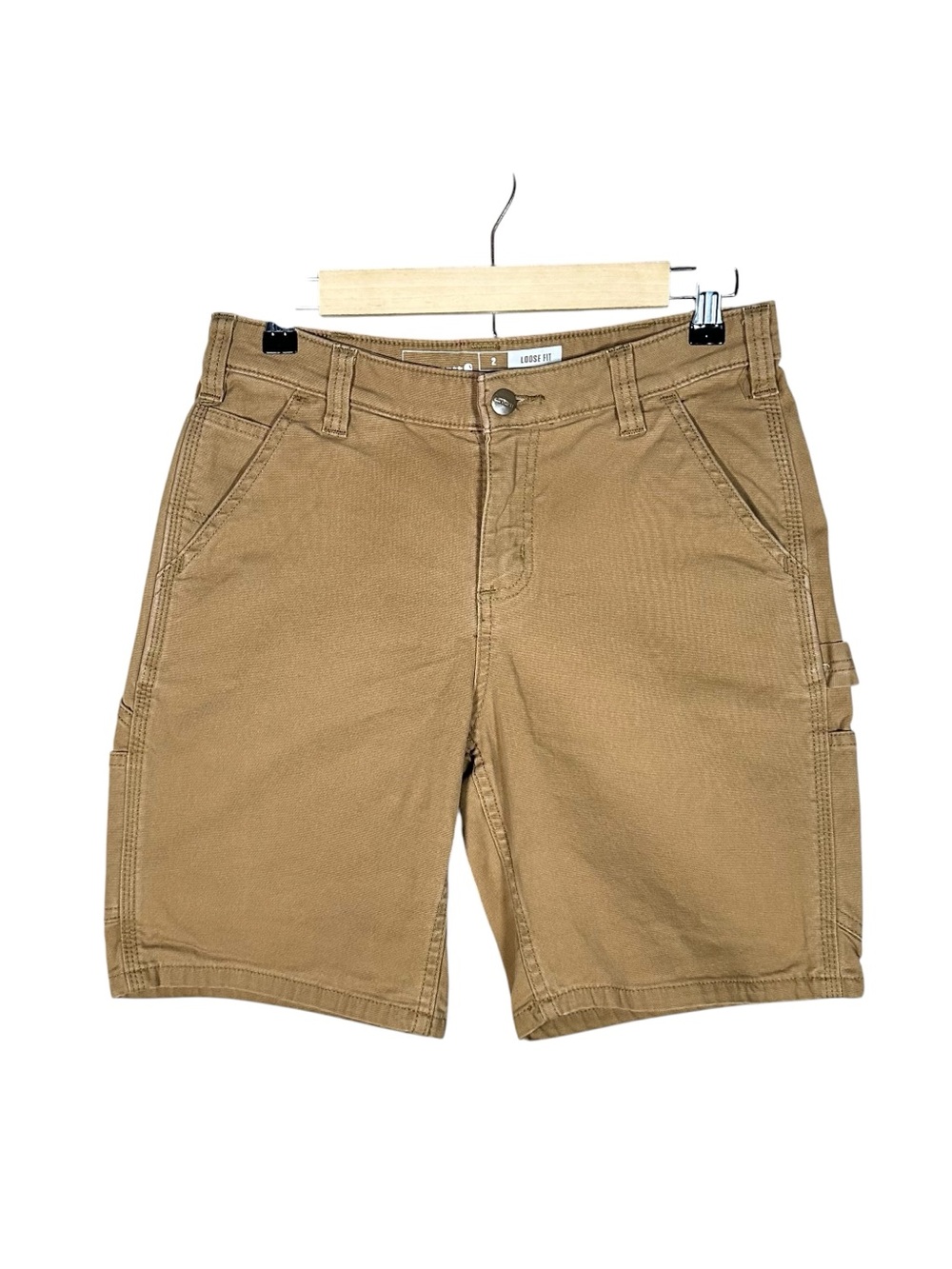 CARHARTT Rugged Flex Loose Fit Canvas Work Shorts in tan